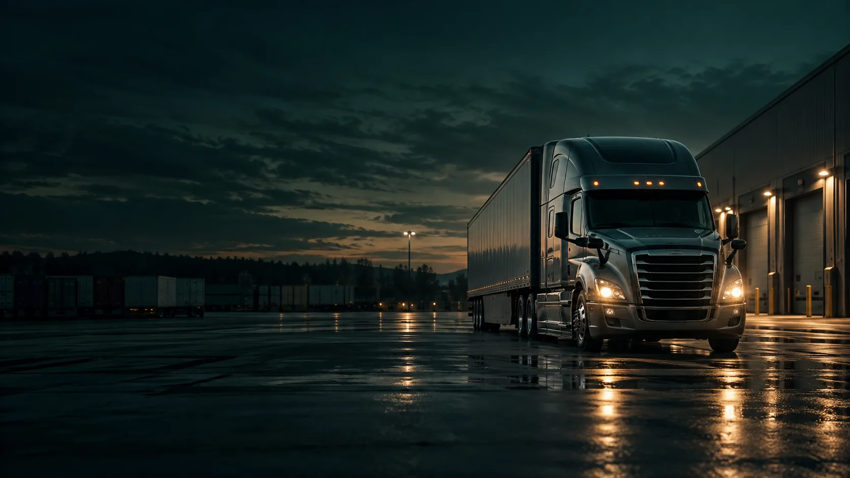 Truck at a logistics yard